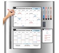 DESK GLOBAL - Pack 2 Calendario Magnético para Nevera Mensual y Semanal (42x30 cm) + Pizarra Magnética Pequeña + 4 rotuladores + borrador - Planificador Español - Tablero de Calendario 2026