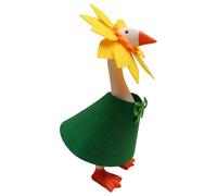 Desk Goose Outfit, Figurine Costume Set, 7 Inch Statue Clothing, Sunflower Hat Skirt Outfit for Goose Decor Living Room Workplace Holiday Party Use, Desk Decor Costume, Fun Indoor Decoration Set