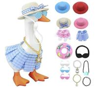 Desk Goose Outfits 7 In,Mini Desktop Goose Outfits Summer Clothes,with Cute Hat Necklace Dresses Swimrings Cool Headphones and Sunglasses,Cute Funny GooseClothes for Magnetic Geese Desk Table Decor