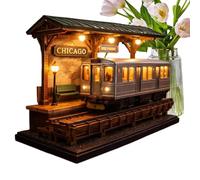 Desk Lamp - 15x7x10cm Vintage Train Shape Decorative Light, Mini Streetcar Nightstand Lamp, Warm Soft Light Tram Model Desk Lamps For Home Office Study Bedroom Bookshelf