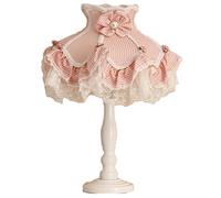 Desk lamp European Style Pastoral Lace Cloth Table Lamp Fashion Creative Bedroom Bedside Lamp Girl Heart Warm (Color : Pink Size : 30x47CM)