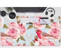 Desk Mat 100x50 cm Resistente al Agua Impermeable Para Oficina o Hogar PVC Vinilo Multifuncional Antideslizante Protección Antisuciedad Fácil de Limpiar - rosas inglesas