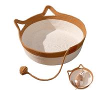 Desk Nest Pet Bed, Cute Cat Scratch Nest, Scratch Resistant Washable Design 19,69 x 19,69 in, transpirable, plegable, cuerda de algodón para gatos y gatitos