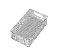 Desk Organizer Tray with Glacier Pattern | Large Capacity Storage Box for Snacks/Makeup/Office Supplies | Rectangular Plastic Desktop Organizer