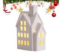 Desk Ornament - Ceramic, 2.76x2.56x4.92in Table Centerpiece LED Light Decor | Farmhouse Inspired And Warm Holiday Display, Christmas House Decor For Tabletops, Mantels, Shelves, Holiday Gatherings