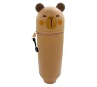 Desk Pen Holder, Capybara Pencil Bag, Telescopic Organizer, Zippered Storage Case for Classroom Home Dorm School Supplies Used by Teens Kids Student Daily, 8.66x2.6 Inches