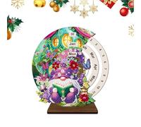 Desk Perpetual Calendar - Manual Rotating Block Calendar with Handmade Rhinestone Art Kit, Decorative Desktop Stand for Bedroom, Dorm, School, Apartment, Office, and Hotel Display 7.09in