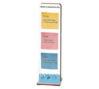 Desk Sticky Note Holder, Wooden Stable Anti-Tip Office Supply Organizer