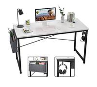 Desk with Shelves Home Office Computer Desk Computer Desk 47 Inch Home Office Writing Study Desk Modern Simple Style Laptop Table with Storage Bag White Study Desk with Storage