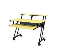 Desk with Shelves Industrial Contemporary Style Computer Desk Yellow Black Suitable For Every Work Space Providing A Stylish Place Without Sacrificing Function Study Desk Study Desk with Storage