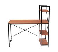 Desk with Shelves Office Desk Study Writing Desk D N Computer Desk with 4 Tier Bookshelves Table Home Office Desk 4 Tier Storage Rack Shelf for Office Bathroom Living Room Natural Color Study Desk