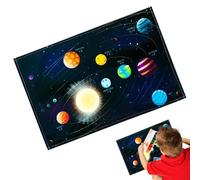 Desk Writing Mat for Kids, Colorful Dinosaur Space World Map Pad, Large Waterproof Table Protector, Student Desk Organizer, Mousepad for Home, School, Studio Use, 15.75x23.62 Inches