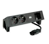 DESK2 2 x Schuko 1 x CM Corriente GST18 RAL9005 BACHMANN 902.609