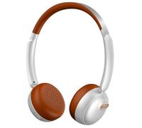 Deskium Auriculares inalámbricos retro marrones, cancelación activa de ruido, graves profundos, inalámbricos 5.3, tiempo de reproducción de 30 horas, diadema ajustable, cómodas almohadillas de