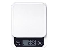 Deskium Báscula digital de cocina, báscula blanca para alimentos y cocina, pantalla LCD grande, diseño portátil delgado, funcionalidad de tara