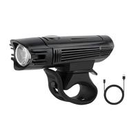Deskium Faro delantero recargable, 300 lúmenes, luz frontal LED con carga USB, 4 modos, banda de silicona impermeable, indicador de alimentación para ciclismo seguro