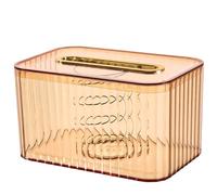 Deskium Funda rectangular transparente para caja de pañuelos para baño y oficina, color naranja para mascotas + soporte para abdominales, elegante y funcional