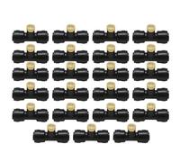 Deskium Kit de boquillas de nebulización de 23 piezas, conexión rápida de 1/4 pulgadas, boquillas de latón, enchufe, bases para el jardín y el hogar