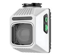 Deskium Luz de conducción nocturna con doble fuente de luz, faro antirreflejos, aleación de aluminio, ciclismo de montaña, visibilidad de 656 pies, gris y blanco