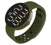 Deskium Reloj de pulsera deportivo digital LED impermeable, reloj de pantalla redonda de moda