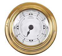 Deskium Reloj náutico de latón, pantalla de marea alta y baja, reloj de pared costero de 98 mm, construcción duradera, acabado de color latón, decoración para el hogar y la oficina