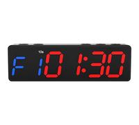 Deskium Reloj temporizador de gimnasio, reloj digital de fitness, portátil con fuerte accesorio, pantalla azul y roja, batería tipo C 22H, ocho modos para entrenamiento de intervalos, Tabata
