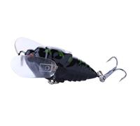 Deskium Señuelo de cigarra de 1.57 pulgadas/4 cm, cebo de pesca realista con alas en la superficie del agua, micro pompadour de 0.23 oz/6.4 g, gancho afilado 8, para lubina, trucha, salmón