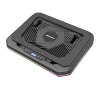DESKLOGICS Almohadilla de refrigeración para portátil con 6 modos RGB, ventilador turbo ajustable silencioso de 800-2600 rpm, enfriador de laptop alimentado por USB-C para laptop y MacBook de 12 a 19