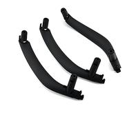 DESKONLOVE Asa interior Negro Beige Izquierda Derecha 3 Unids/set Manija De Puerta Interior De Coche Cubierta Embellecedora Para BMW x5 X6 F15 F16 2014 2015 2016 2017 2018(3Pcs RHD-Black)