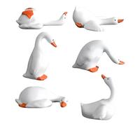 Desktop Accessories, Charming Geese Statue Collection Animal Figurines, Six Piece Set, Adds Whimsical Flair To Vehicle Interiors, Suitable For RV Office Use, Dashboard Ornament, Multi Color Pack