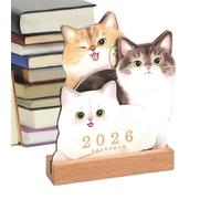 Desktop Calendar 2026 - Pet Theme Academic Schedule Pad for Daily Planning | Colorful Puppy Kitten Designs, Portable Office Organizer for Kids Classroom School Work Family Home Use
