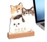 Desktop Calendar, 2026 Pet Theme Offices Calendar, Academic Schedule Pad Kids Teachers Family, Daily Planner for Work Class School Home with Cute Puppy Kitten Design 4.72x0.79x1.18 inches