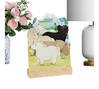 Desktop Calendar 2026 - Sheep Horse Daily Planner for Holiday and School Schedule | Thick Paper with Cartoon Animal Artwork, Monthly and Weekly Layouts Keeps Track of Appointments Notes Birthdays Home
