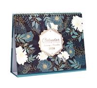 Desktop Calendar Organizer, Monthly Spiral Calendar, Floral Cover, With Easy To Turn Binding, Aesthetic Scheduling Decor for Desk Setup and Work, School, Family, Tables, Planning
