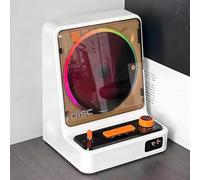 Desktop CD Player, CD Player Portable with Speakers, Portable HiFi CD Speaker with Remote Control/RGB Light, Supports USB/OPTCAL/BT 5.1 Bluetooth/AUX Mode, for Gifts and Decorative Items(White)