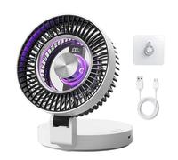 Desktop Circulating Fan - Foldable Desk Fan 5 Speed With RGB Light | Ventilador de escritorio portátil para propietarios de viviendas, inquilinos, oficina en casa, dormitorios, estudio, garaje