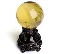Desktop Decor Desk Topper s Decor Decor Table top Decor Home Ornament Sphere Ornamnet Wooden Ball Ornamnet Ball Adornment Household Citrine Ball,70mm