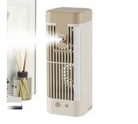 Desktop Evaporative Air Cooler Fan - Portable USB Mini Mist Fan With Ice Cooling, 3 Wind Speeds, Night Light, Quiet Personal Air Conditioner For Bedroom Office Travel Camping