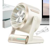 Desktop Fan, 100-Speed Air Circulator, 8x6 Inch Portable Personal Fan, Digital Battery Display, Ultra-Quiet Brushless Motor, 4000mAh Rechargeable Desktop Cooler, Wall-Mountable Design for Bedside