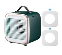 Desktop Fan, USB Silent Cooler, 2-Speed Airflow Device with Ice Box Cooling, Compact Plug-in Table Fan for Nightstand Workplace Dorm Commute Car Travel Desk Use, Dark Green