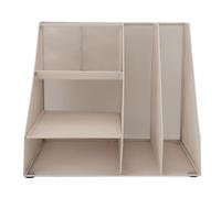 Desktop File Organizer 3 Trays 2 Pen Holders 2 File Compartments Vertical Storage Rack for Office Home School Solid Iron White Mesh Metal Construction