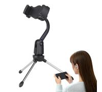 Desktop Microphone Stand, Tripod Stand for Singing, Portable Desk Microphone, Desk Microphone Holder, Adjustable Holder for Karaoke, Wedding, and Performance Use, 16x9 cm,