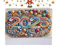 Desktop Monthly Calendar - 7.68 Inches Sparkling Rhinestone Art Painting Planner for Students, Teens, and Adults, Tabletop Organizer for Home, School, or Office Decoration