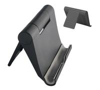 Desktop Phone Stand, Multi-Angle Adjustable Tablet Tripod, 10×8cm/4×3in Foldable Non-Slip Base Phone Stand for Desk with Reinforced Hinge, Portable Hands-Free Cradle for Home Office Bedside Kitchen