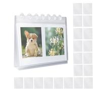Desktop Photo Album Desk Calendar Style Vertical Stand Display - Refillable Picture Holder Organizer Twenty Page Inserte System, Elegant Tabletop Memory Presentation Decor | for Living Room Bedroom