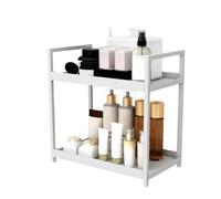 Desktop Shelf - 2-Tier Desk Top Shelf Organizer | Desktop Organizer Shelf | Freestanding Small Bookshelf | Desk Display Shelf | Bathroom Desk Stand | Kitchen Counter Display Rack For Cosmetics, Books