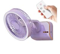 Desktop Sleeping Quiet Fan - Swings Left Right Desk Air Circulator, Five Speed Remote Control Blower | 2000mAh USB Rechargeable Battery, Home Bedside Bedroom Workspaces Hot Weather Essentials, Gear