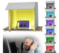 Desktop Soundproof Booth, Portable Recording Cube con espuma acústica, Escudo de Vocal Reducción de Rugo para Micrófono, Compact Home Studio Encierro para Llamadas de Vídeo Tranquilidad y Podcasting