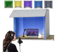 Desktop Soundproof Cover,Isolation Booth,Home StudioBooth,Portable Vocal Recording Booth,Double Layer Soundproof Vocal Sound Absorbing Shield,Sound Proof Foam Panels to Filter Vocal