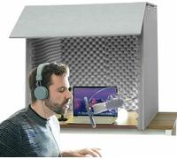 Desktop Soundproof Cover, Microphone Isolation Shield, Portable Vocal Booth for Noise Reduction in Home Studio, Music Recording, and Podcasting